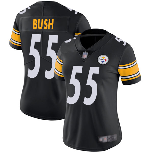 Women Pittsburgh Steelers Football 55 Limited Black Devin Bush Home Vapor Untouchable Nike NFL Jersey